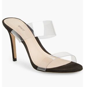 Schutz Ariella Stiletto Sandal With Clear Straps Size 7 (run small more like 6)